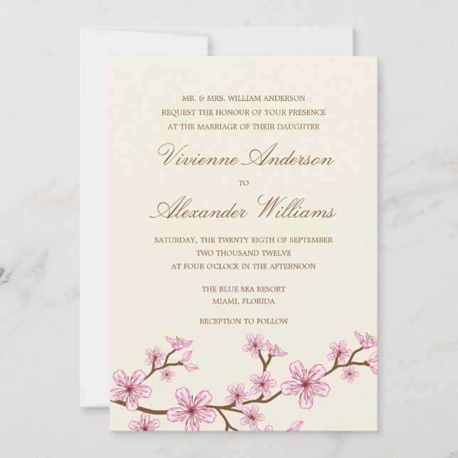 CHERRY BLOSSOMS | CONVITE DE CASAMENTO (Frente)