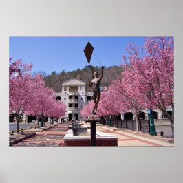 Cherry Blossoms em Primaveras quentes Poster de Ar