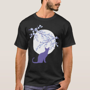 Cherry Blossoms SAKURA Lua Cheia Cat 3 T-Shirt