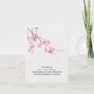 Cherry Blossoms Simpatia Cartões de agradecimento