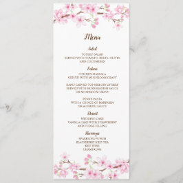 Cherry Blossoms Watercolor Menu Card