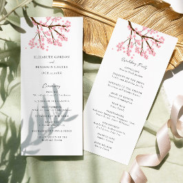 Cherry Blossoms Wedding Floral Elegant Script