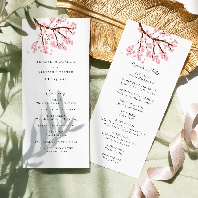 Cherry Blossoms Wedding Floral Elegant Script (Criador carregado)