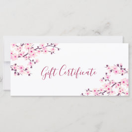 Cherry Blossoms White Gift Certificate
