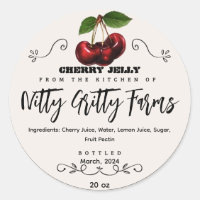 Cherry Jam Jelly preserva etiqueta de latas person
