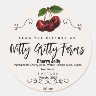 Cherry Jam Jelly preserva etiqueta de latas person