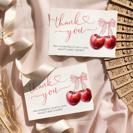 Cherry No Cartões de agradecimentos Do Chá de fral