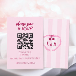 Cherry no Top Wedding RSVP Resposta Card