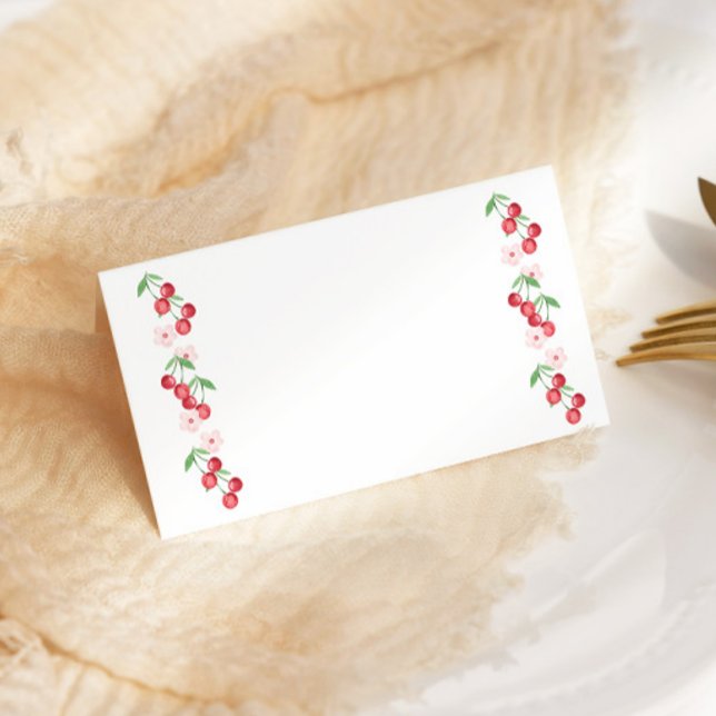 Cherry no topo Cartão de lugar do Chá de fraldas r (Criador carregado)