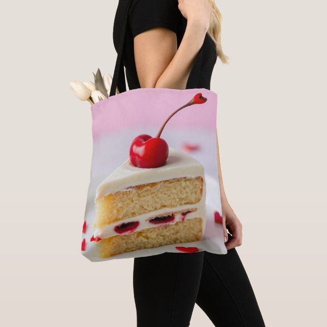 Cherry Ontop Vanilla Cake List Tote Bag (Close Up)