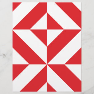 Cherry Red Geométrico Deco Cube Scrapbook Paper