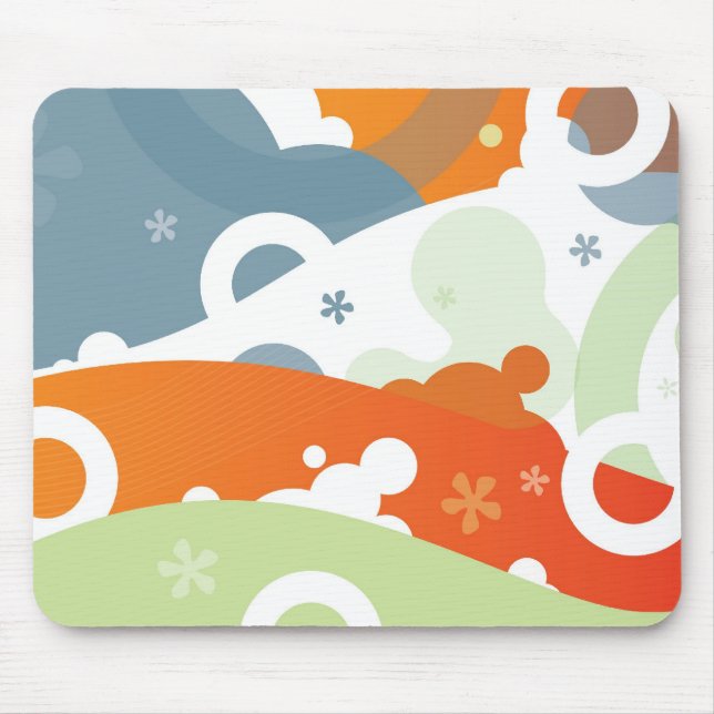 Cherry Retro Modern Abstrato Funky Mousepad (Frente)