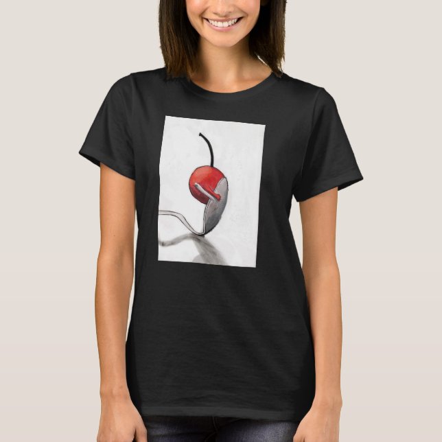 Cherry Spoon Hug Black t-shirt menor (Frente)