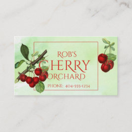 Cherry Stems on Green Cartão de visita