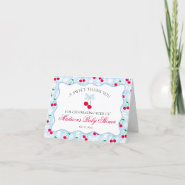 Cherry Sweet Blue Coquette Baby Cartões de agradec