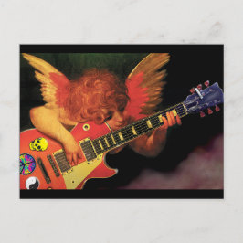 Cherub elétrico com cartão postal de guitarra