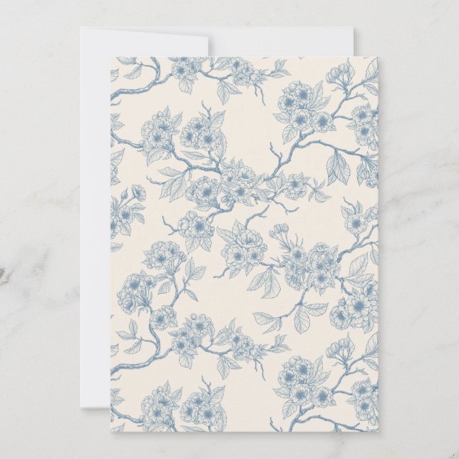 Chery blossom branches in blue and off white (Frente)