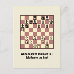 Chess Mate Em 1 Quebra-cabeça nº 4 Cartão Postal