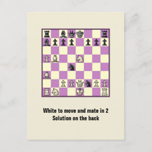 Chess Mate In 2 Quebra-cabeça Nº 3 Cartão Postal