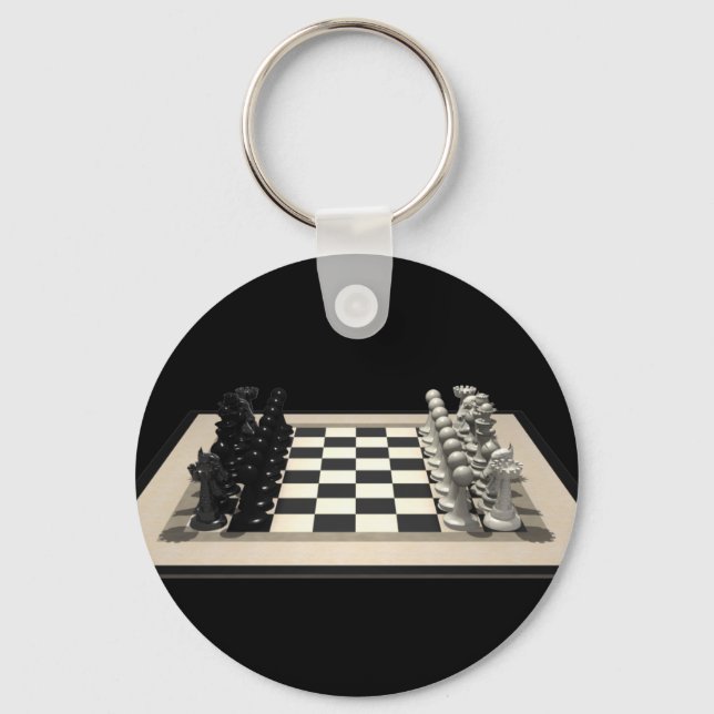 Chessboard com peças de xadrez: Chaveiro (Frente)