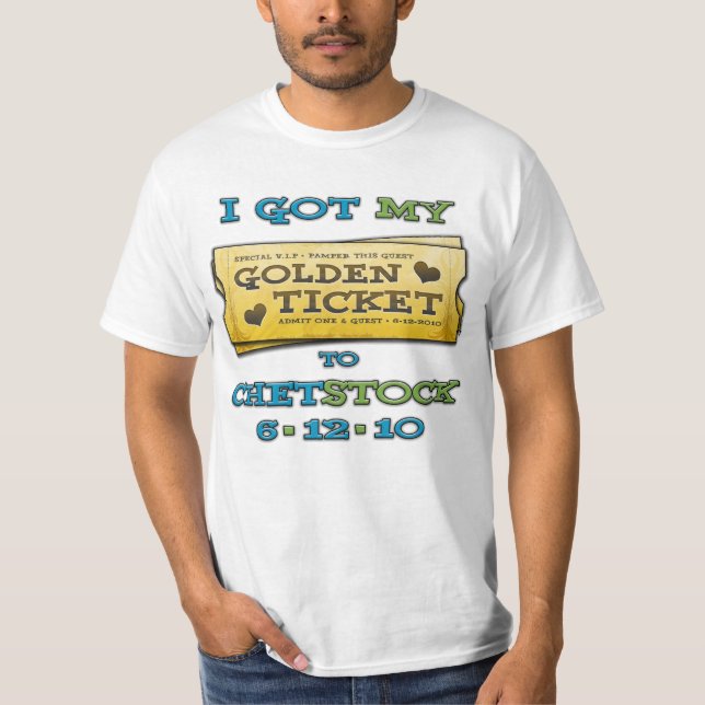 Chetstock - t-shirt dourado do bilhete (Frente)