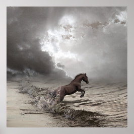 Cheval dans les vagues, Papier poster (tapete)
