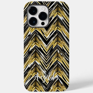 Chevron Black e Dourado Nome Personalizado