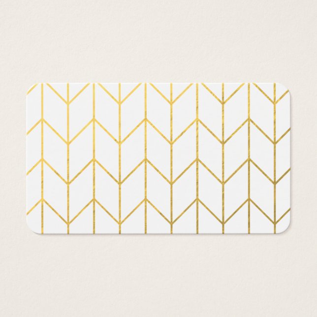 Chevron Branco Dourado Fundo Moderno Chic (Frente)