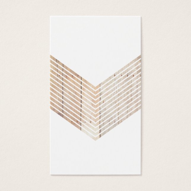 Chevron branco minimalista com madeira (Frente)