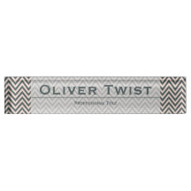 Chevron Cinza Verde e Creme Personalizado