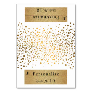 Chevron e Confetti, brancas e Douradas   Cartões