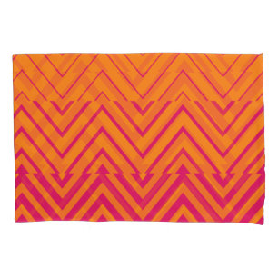 Chevron - Estêncil laranja rosa quente