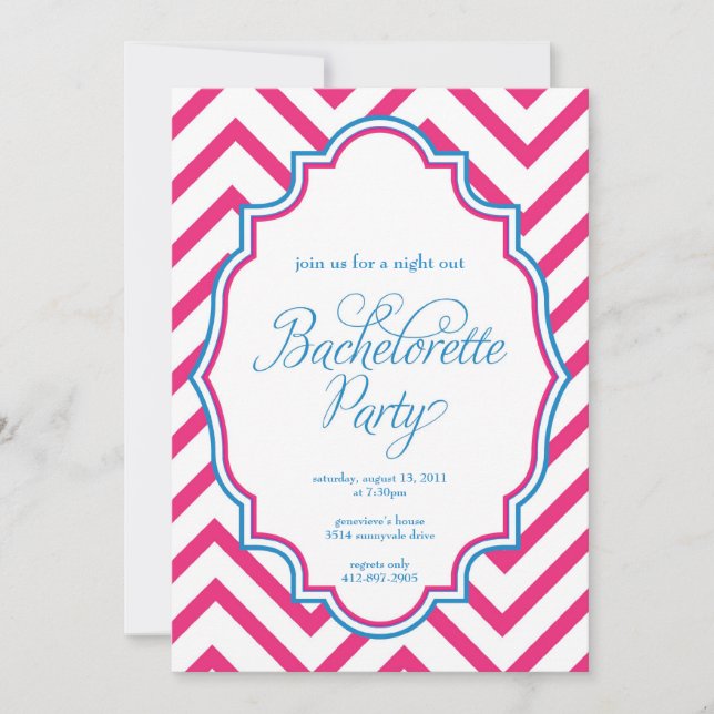 CHEVRON - Noite das Meninas BACHELORETTE- Convite (Frente)