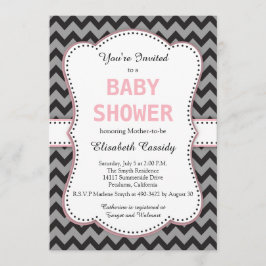 Chevron Preto e Cinza, Convite para Chá de fraldas