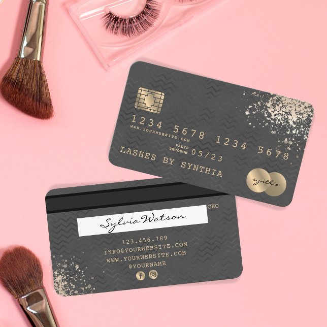 Chevron Preto Estilado com Cartão de Crédito (Criador carregado)