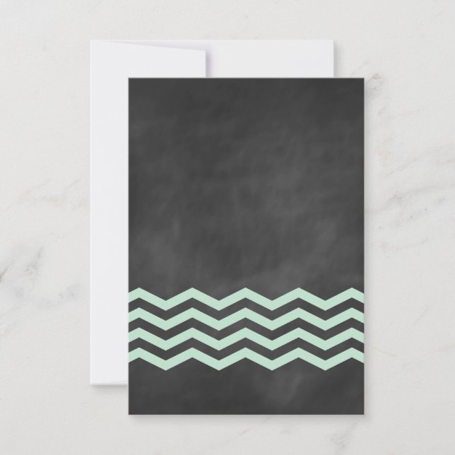 Chevrons na RSVP de Chalkboard em menta (Frente)