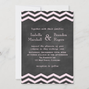 Chevrons no Convite para Casamento de Chalk