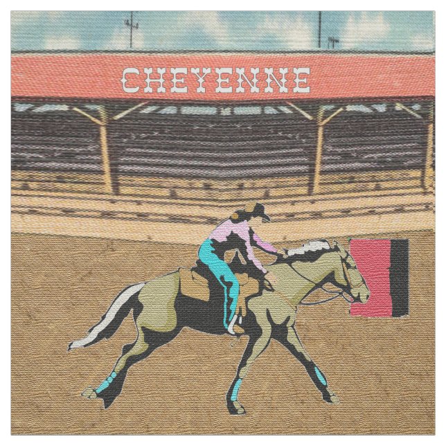Cheyenne Rodeo Cowgirl Barrel Racing 2 Tecido (Modelo)