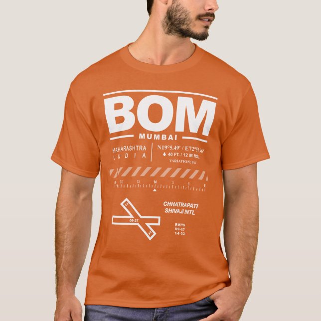 Chhatrapati Shivaji Int'l Airport BOM T-Shirt (Frente)