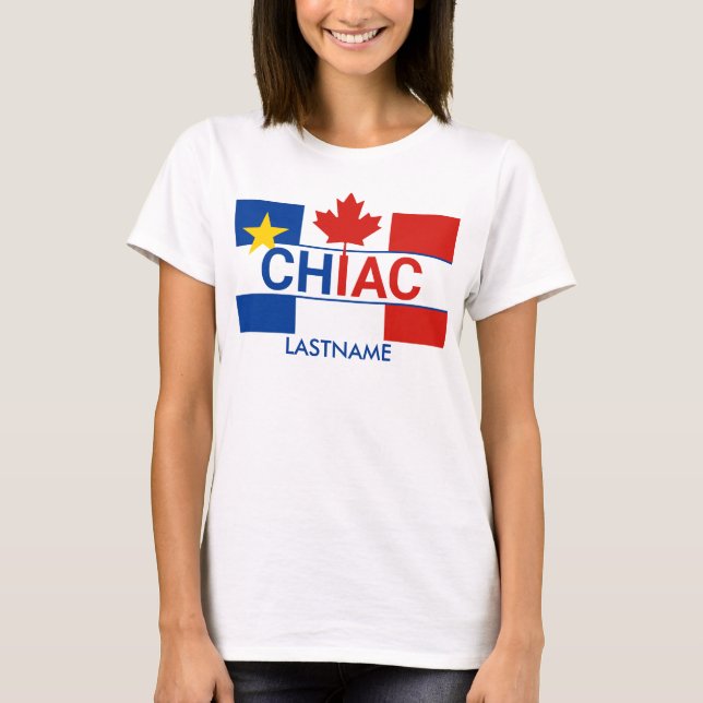 Chiac Acade Canadian Flag Personalize T-Shirt (Frente)
