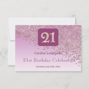 Chic 21 Birthday Rosa Dourada Glitter RSVP