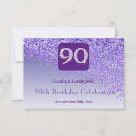 Chic 90 Birthday RSVP de Leitura Roxo