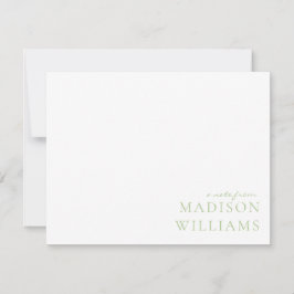 Chic A Note Do Cartão De Nota Verde De Tipografia 