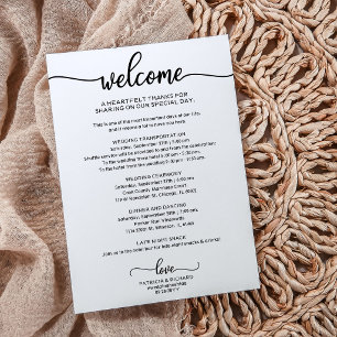 Chic acessível Itinerário de Casamento com Caligra