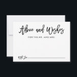 Chic - Aconselhamento e Cartão de Desejo de Casame<br><div class="desc">Aconselhamento e Desejo para o novo Sr. e Sra. Card com um roteiro de pincel chic a preto com fundo branco.</div>