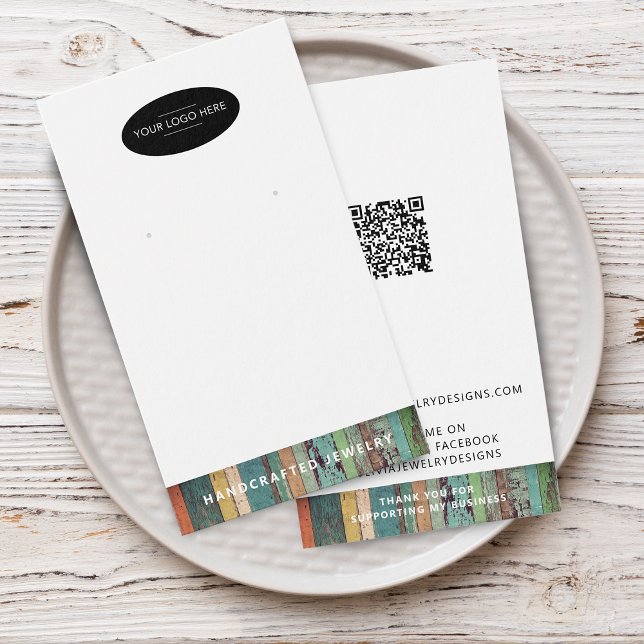 Chic adicione seu logotipo Código QR mostrando a p (Chic Add Your Logo QR Code Earring Display Card)