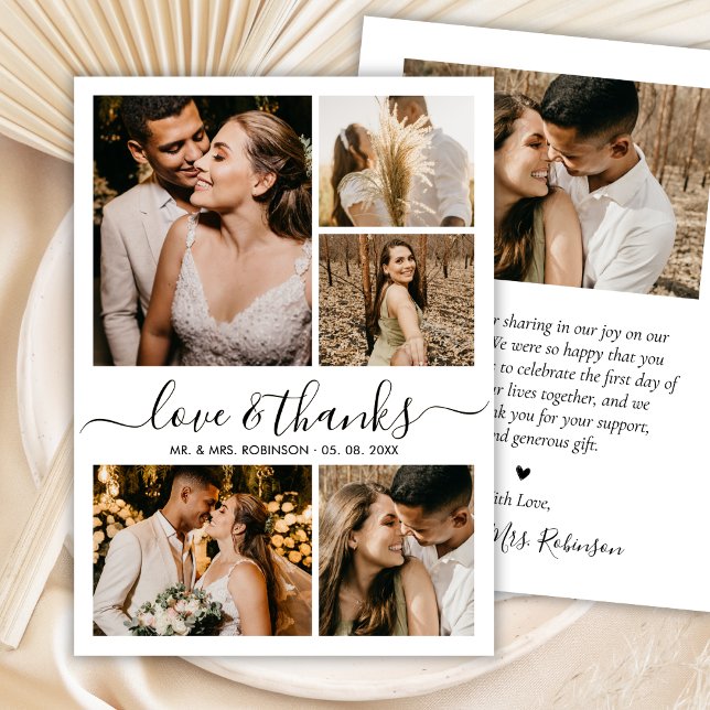 Chic Amor e Agradecimento Script Foto Colagem Casa (Criador carregado)