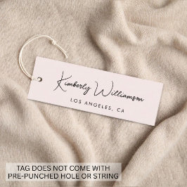 Chic Assinatura Script Etiqueta Pendente Rosa