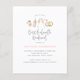 chic bachelorette de champanhe rosa-giro