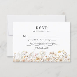 Chic Beige Meadow Wildflower Menu Casamento